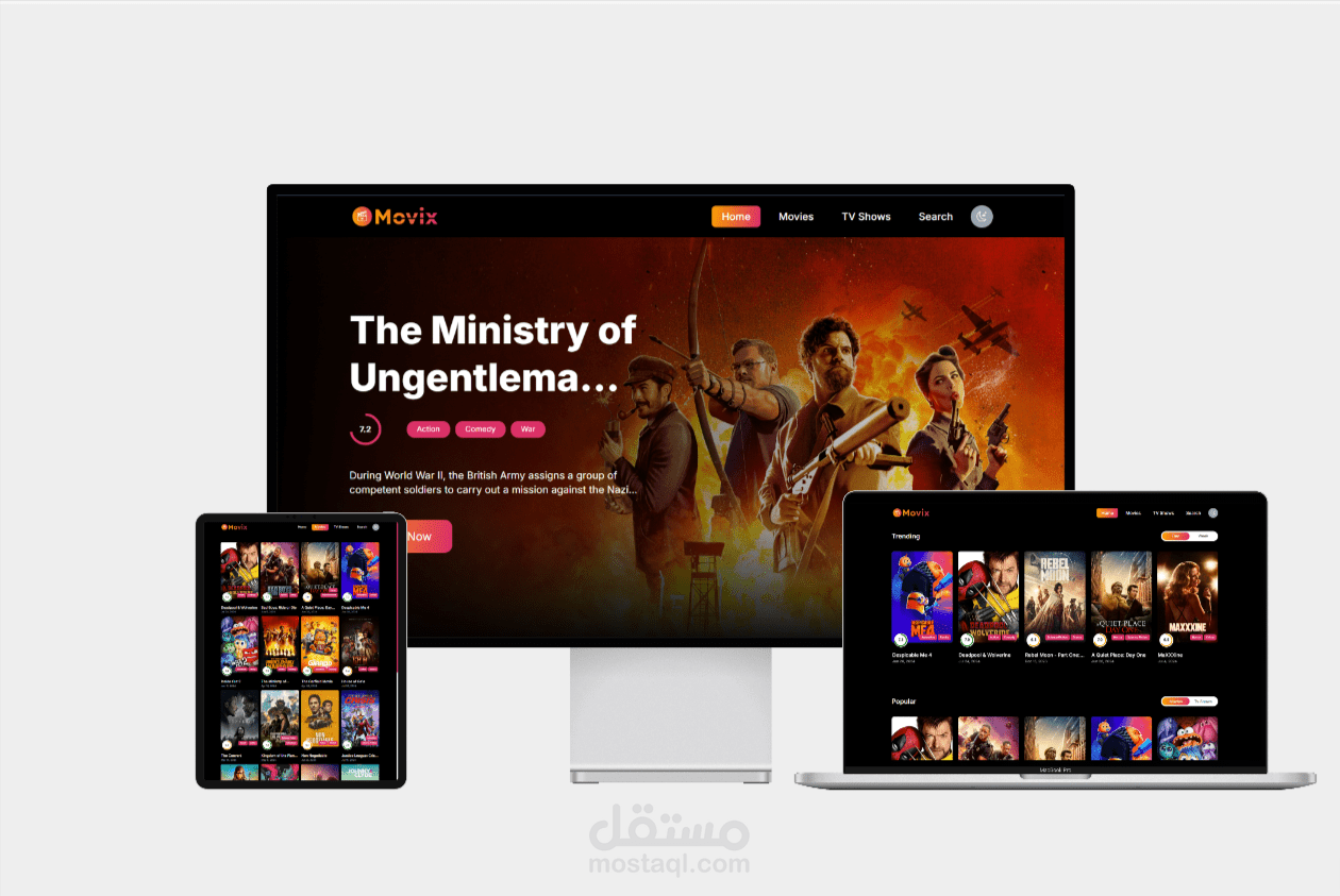 Movix (Next.js, TailwindCSS)