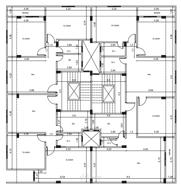 تصميم معماري 2d عمارة سكنية