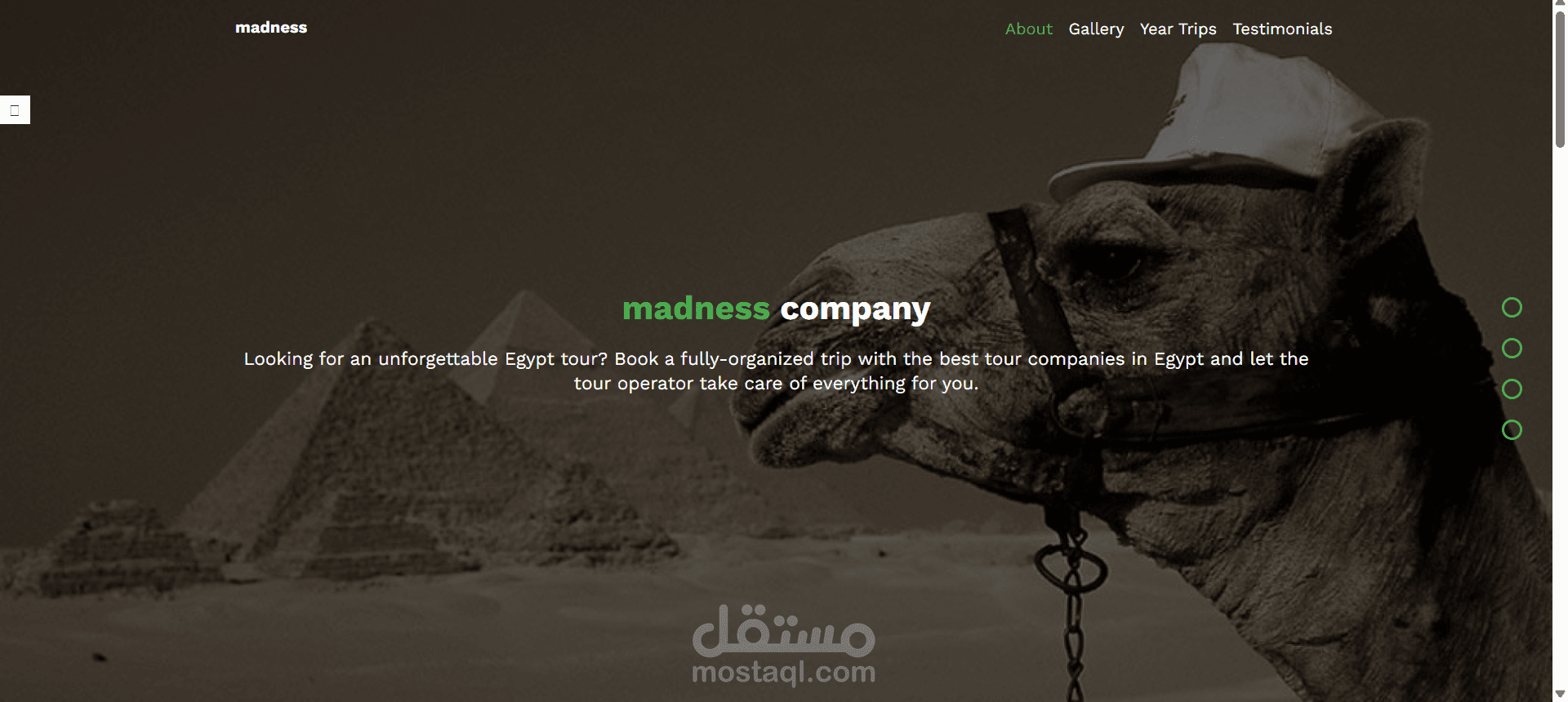 مشروع شركة سياحية باستخدام HTML-CSS-JS