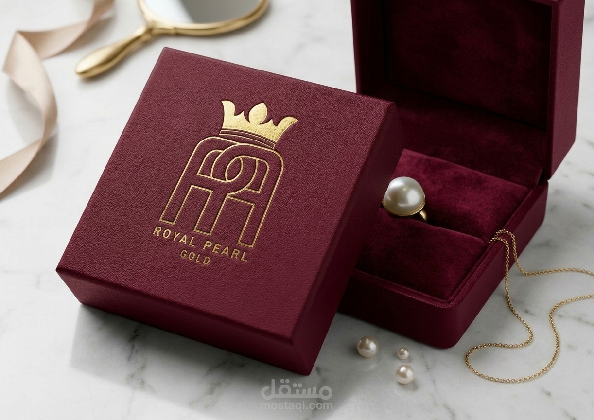 تصميم هوية بصرية فاخرة لبراند مجوهرات Royal Pearl