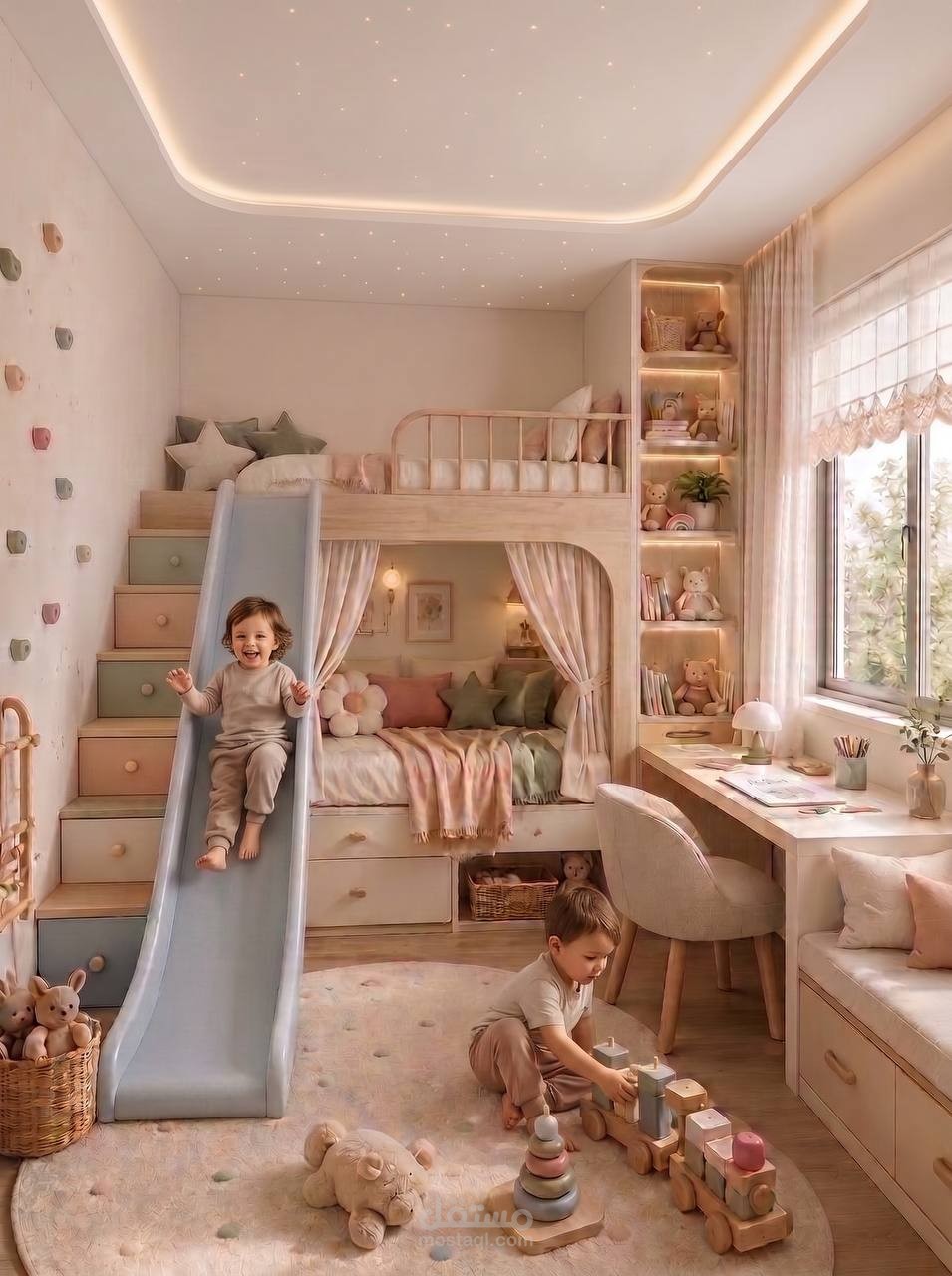 تصميم غرفة أطفال عصرية بلمسة مرحة | Kids Room Interior Design