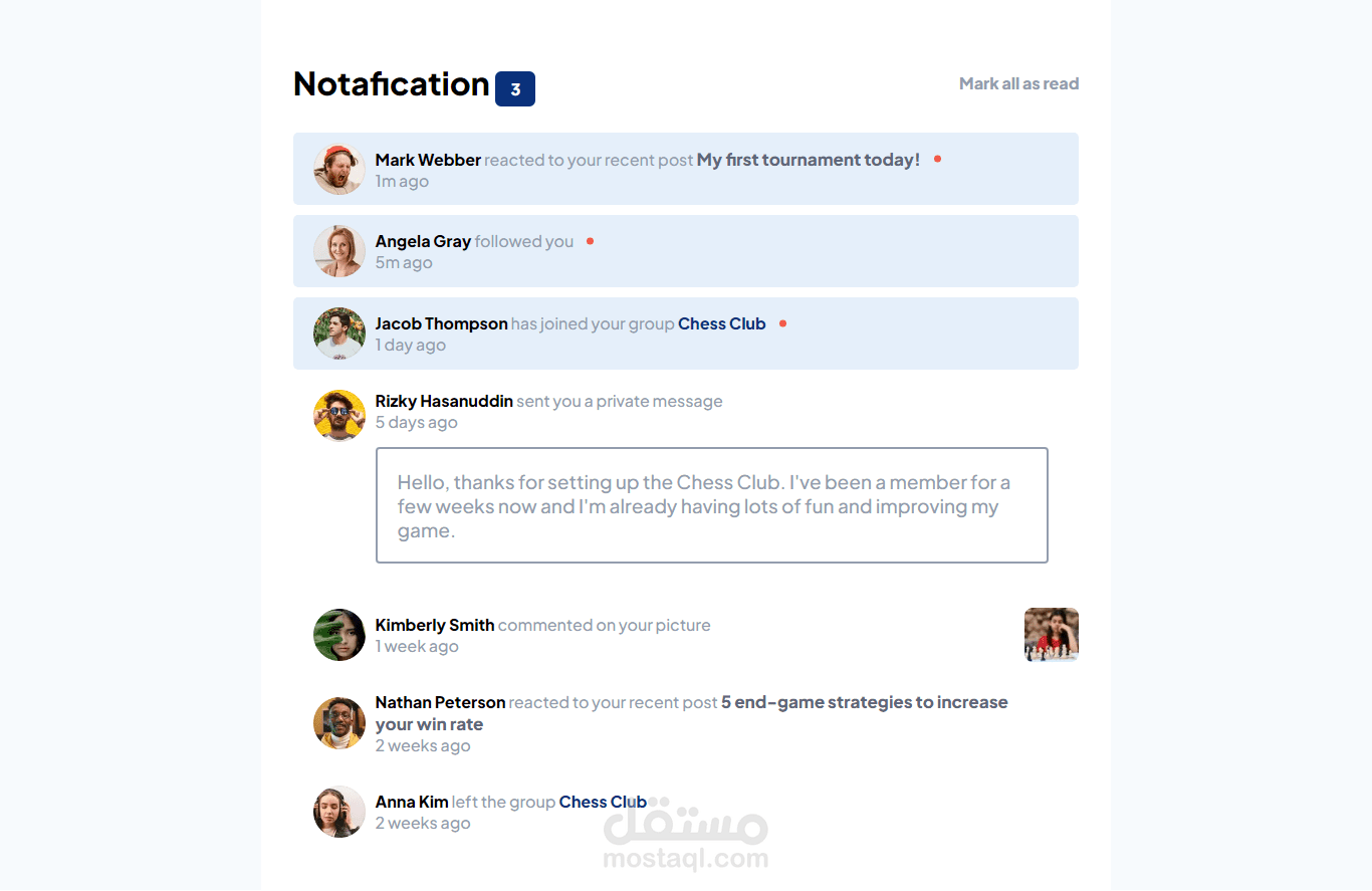 Notifications Page
