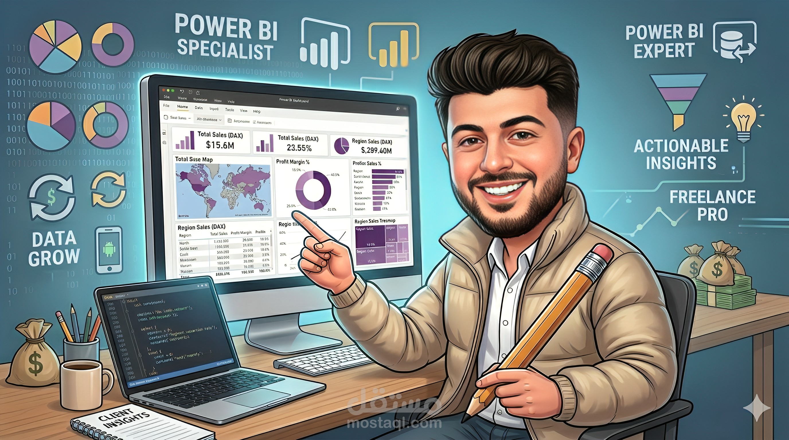 تحليل البيانات وإنشاء Dashboard احترافي باستخدام Power BI