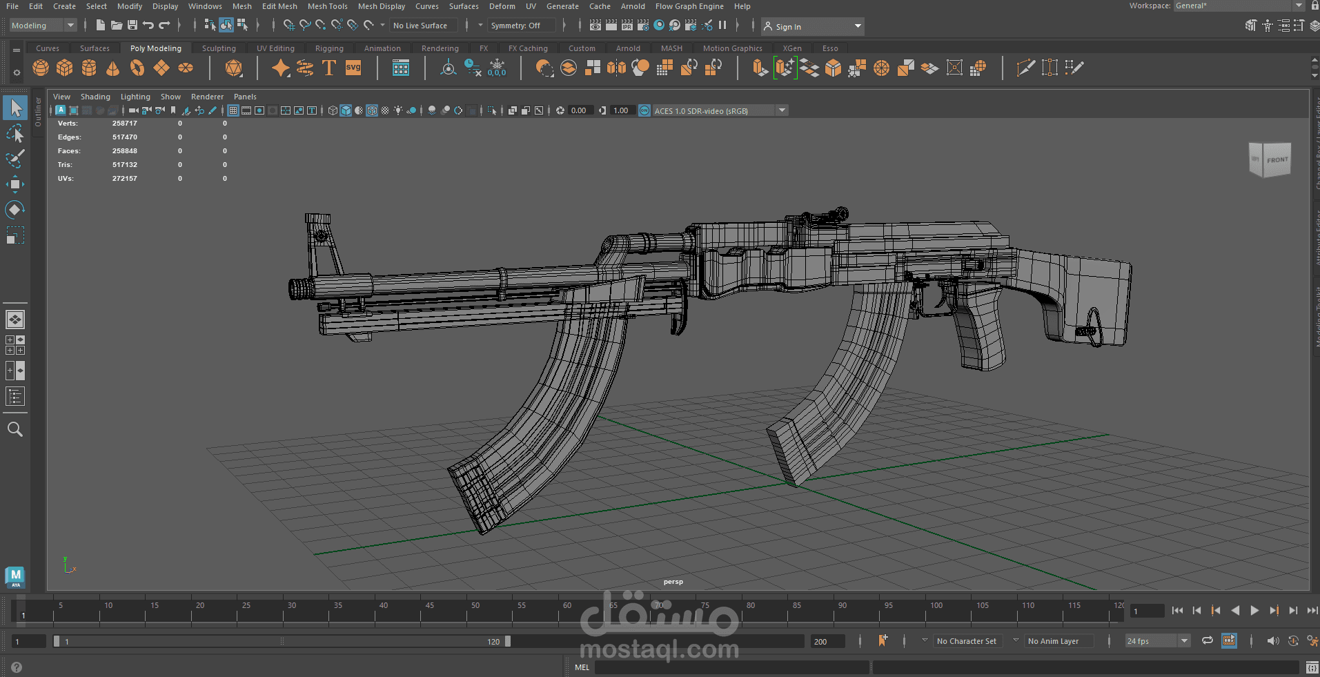 تصميم ثلاثي الابعاد لمسدس RPK-7.62