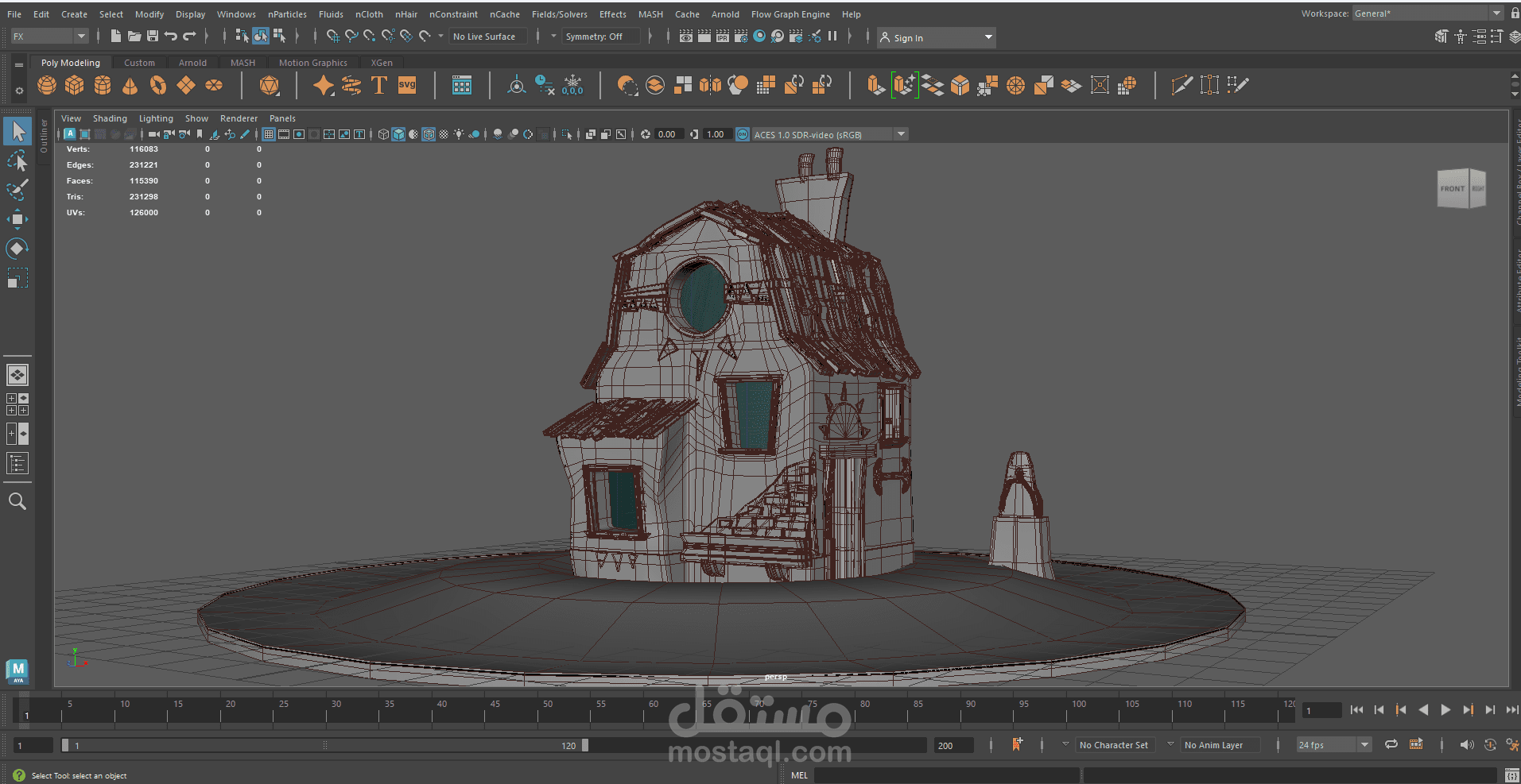 تصميم خارجي لمنزل خيالي (Stylized Home)