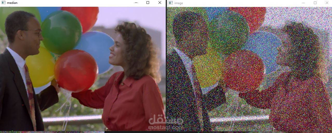 قمت بعمل median blur لصورة قديمة ئات جودة منخفضة فاصبحت الصورة واضحة وبجودة افضل