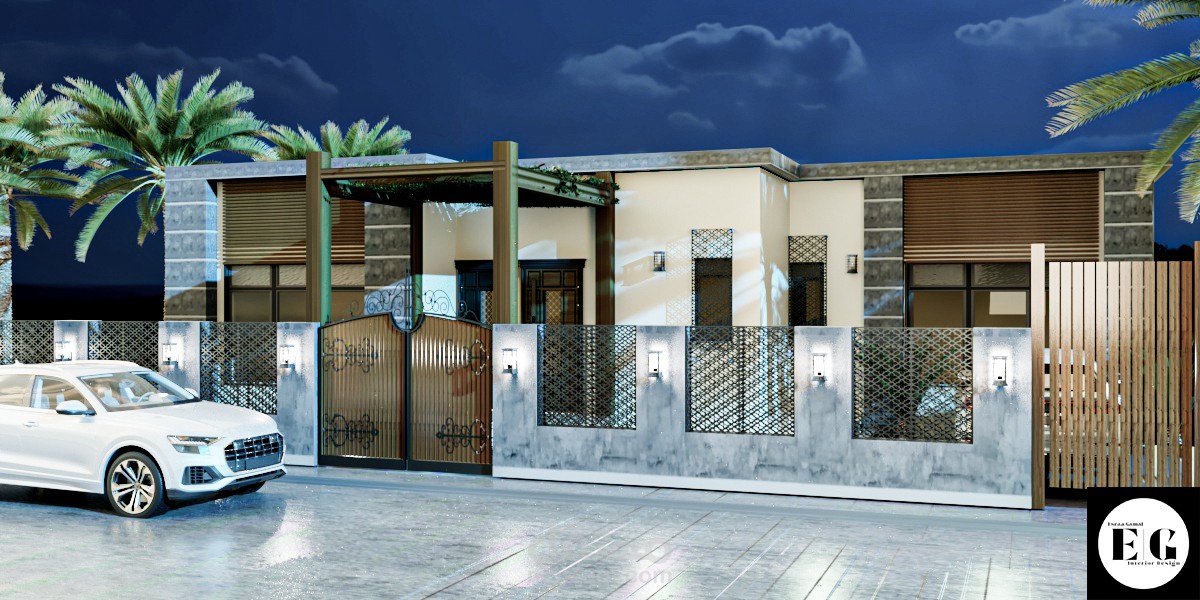 تصميم فيلا بسور في سعوديه