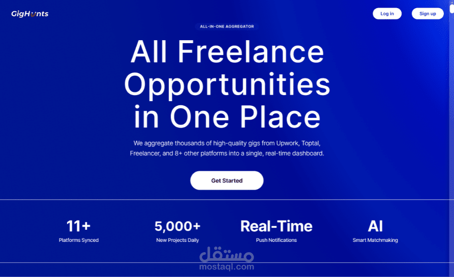 جيج هانتس (GigHunts) – تصميم واجهة المستخدم وتجربة المستخدم (UI/UX)
