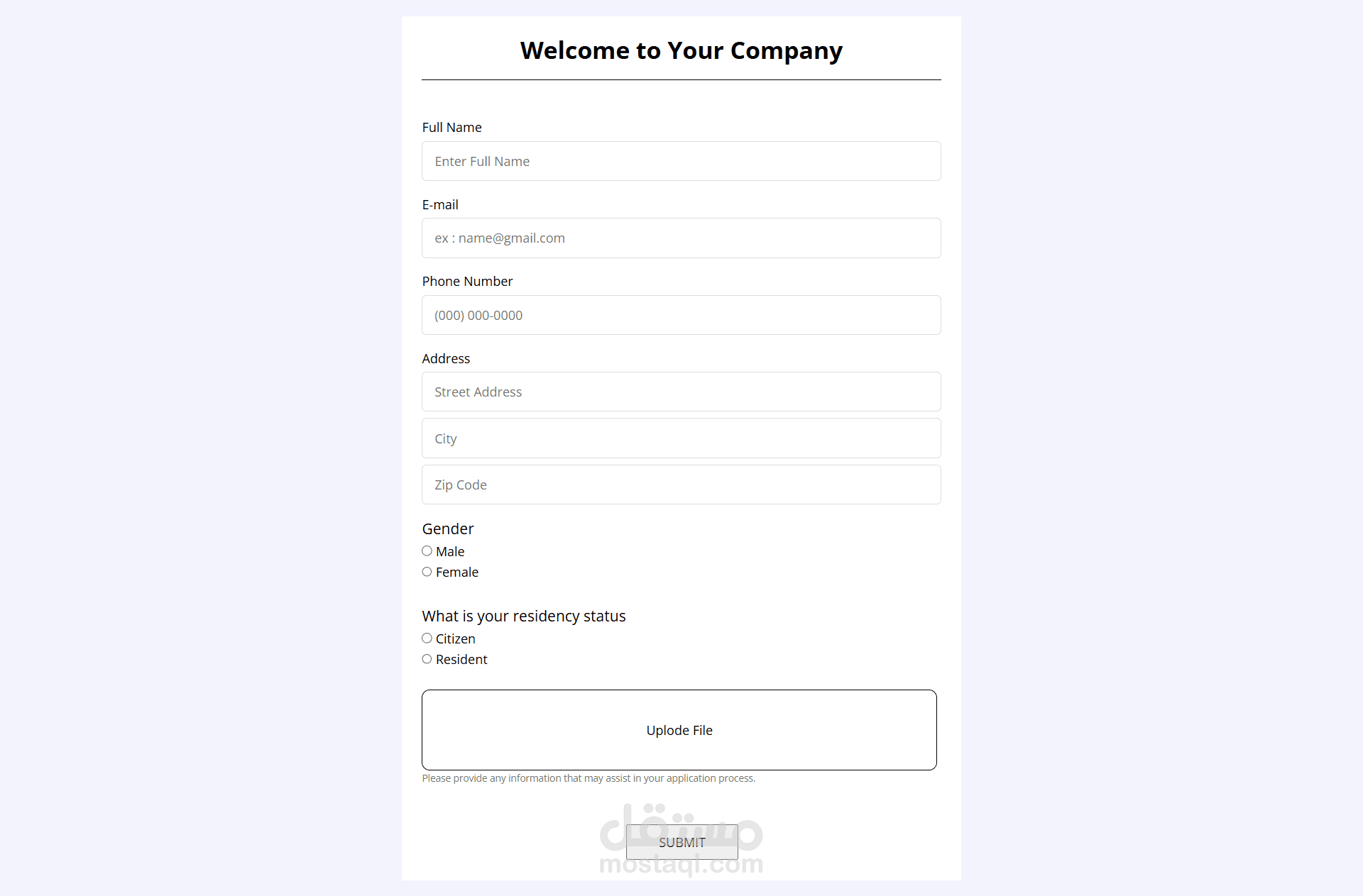 Simple Application Form