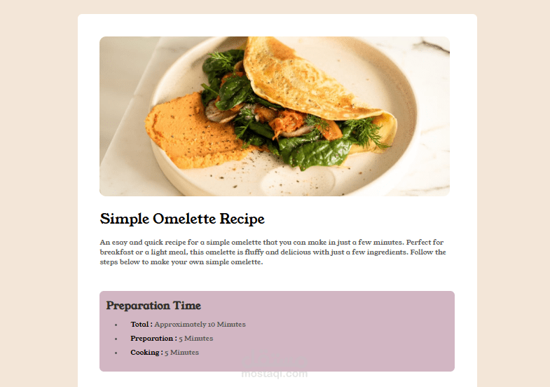 Recipe page