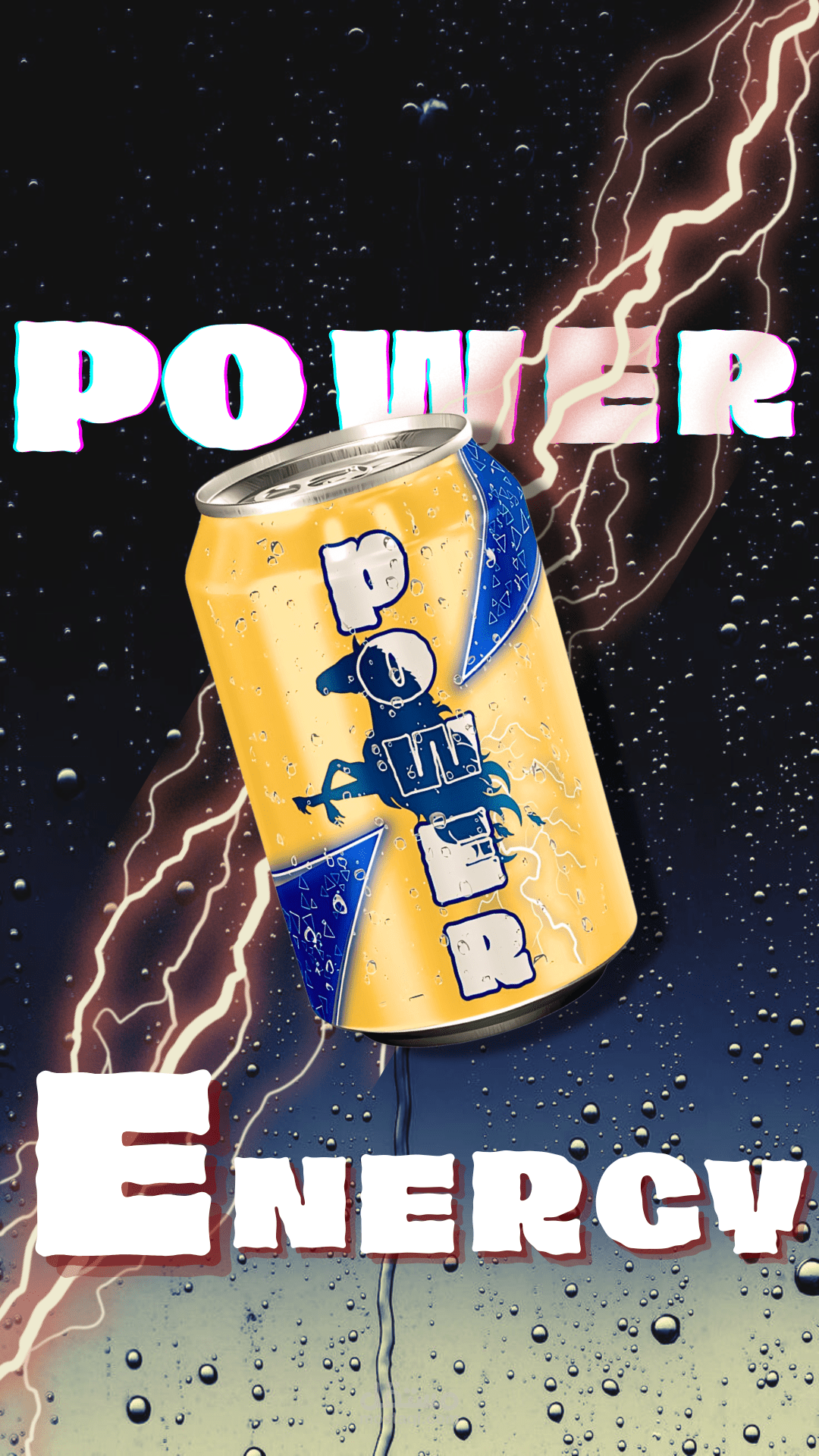 تصميم اعلان لمشروب طاقة - " POWER "