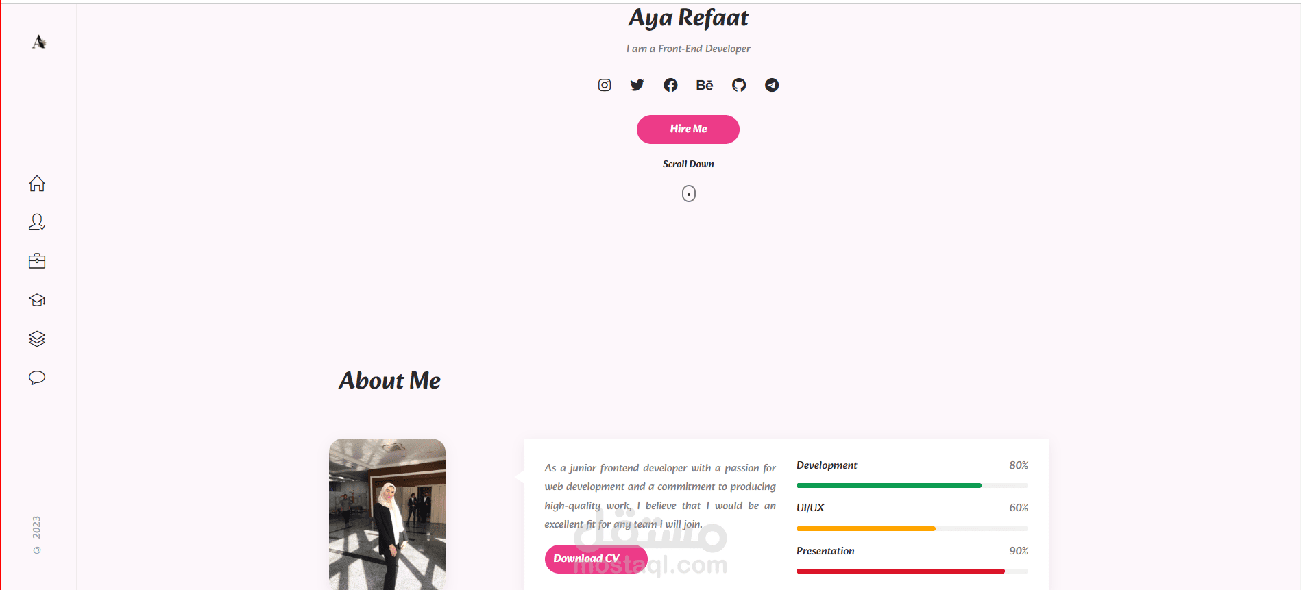 تصميم صفحة شخصية Portfolio بإستخدام React.js