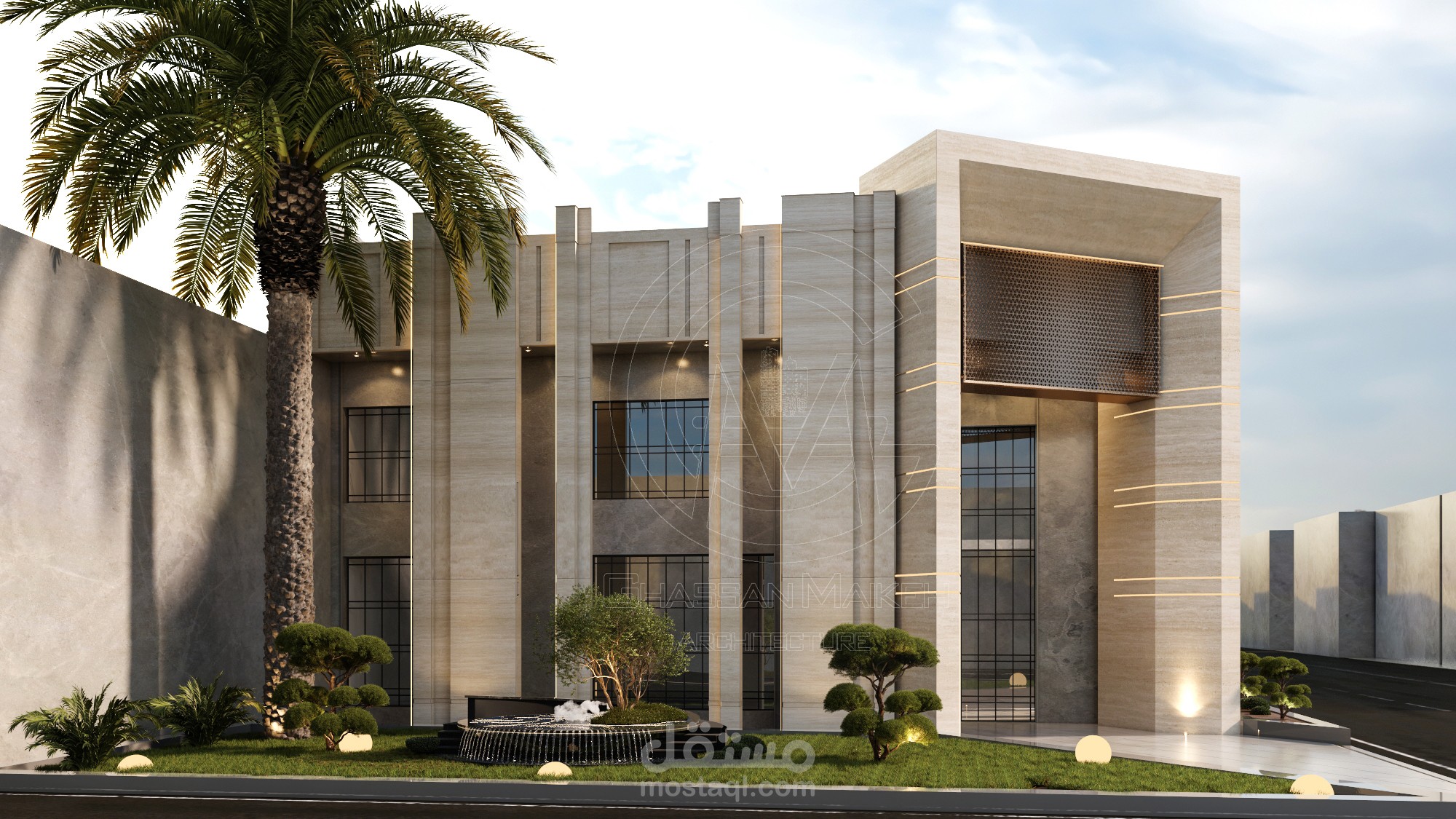 ترميم وإعادة تصميم واجهة شركة في العراق