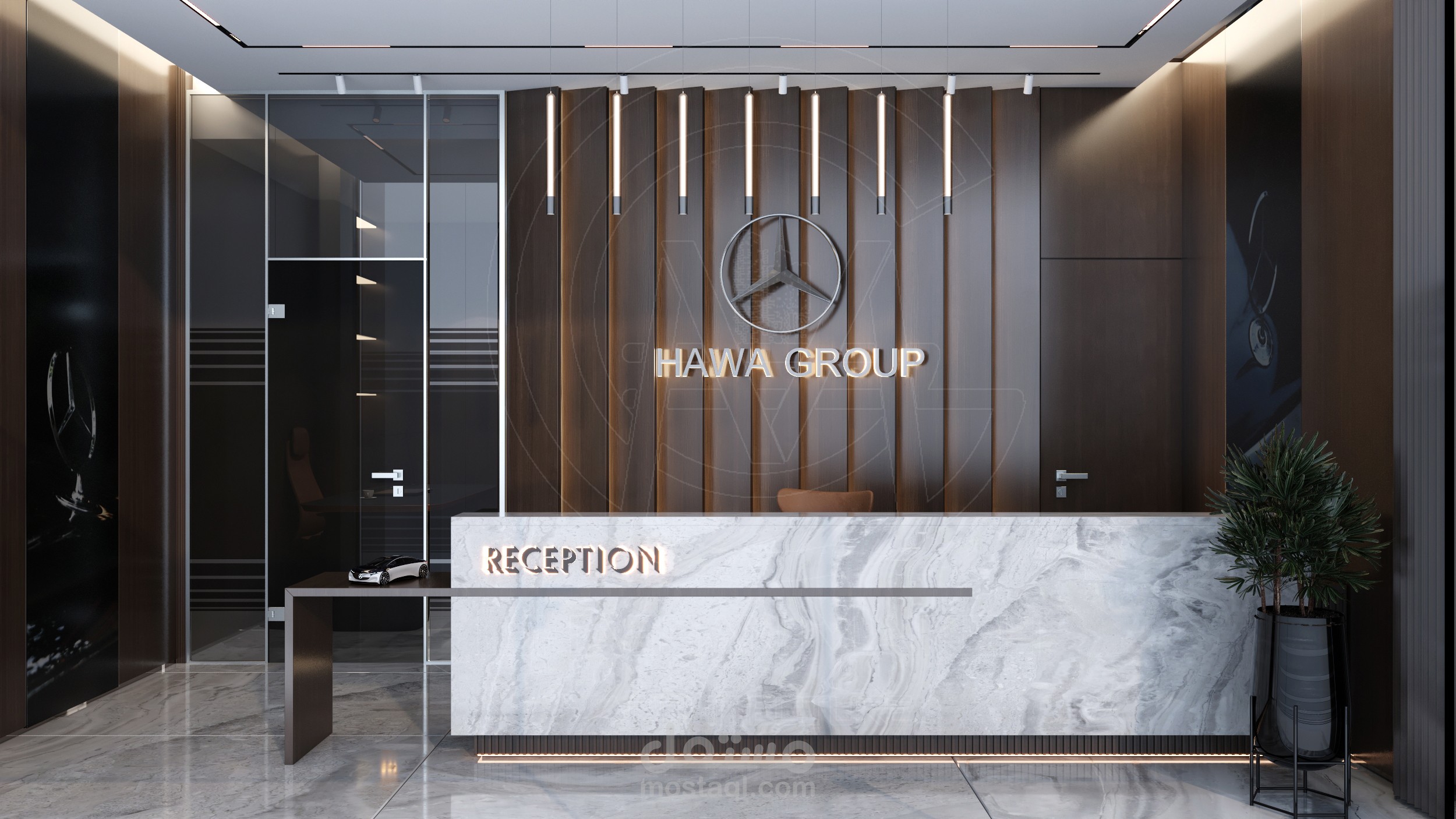 تصميم محل تجاري لوكالة رئيسية لبيع قطع السيارات