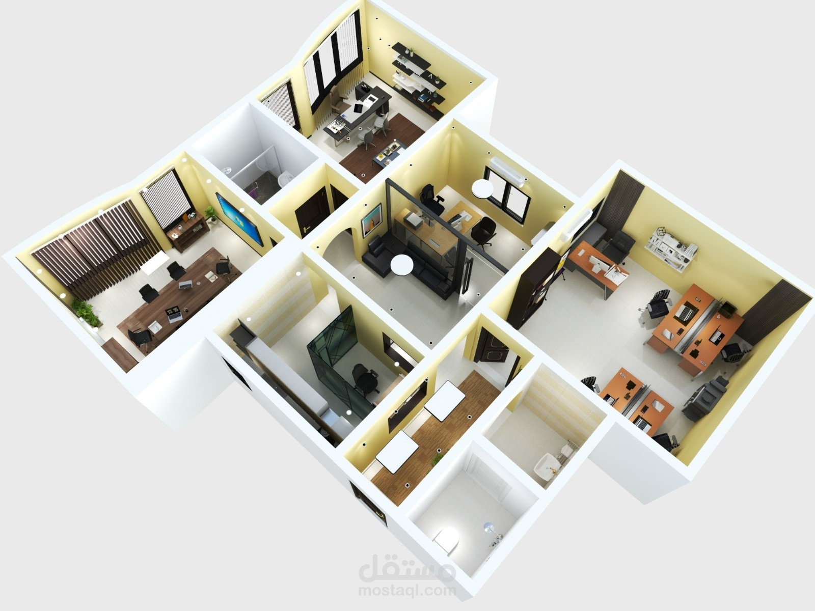 تصميم معماري ثلاثي الابعاد  لشركة استثمار عقاري