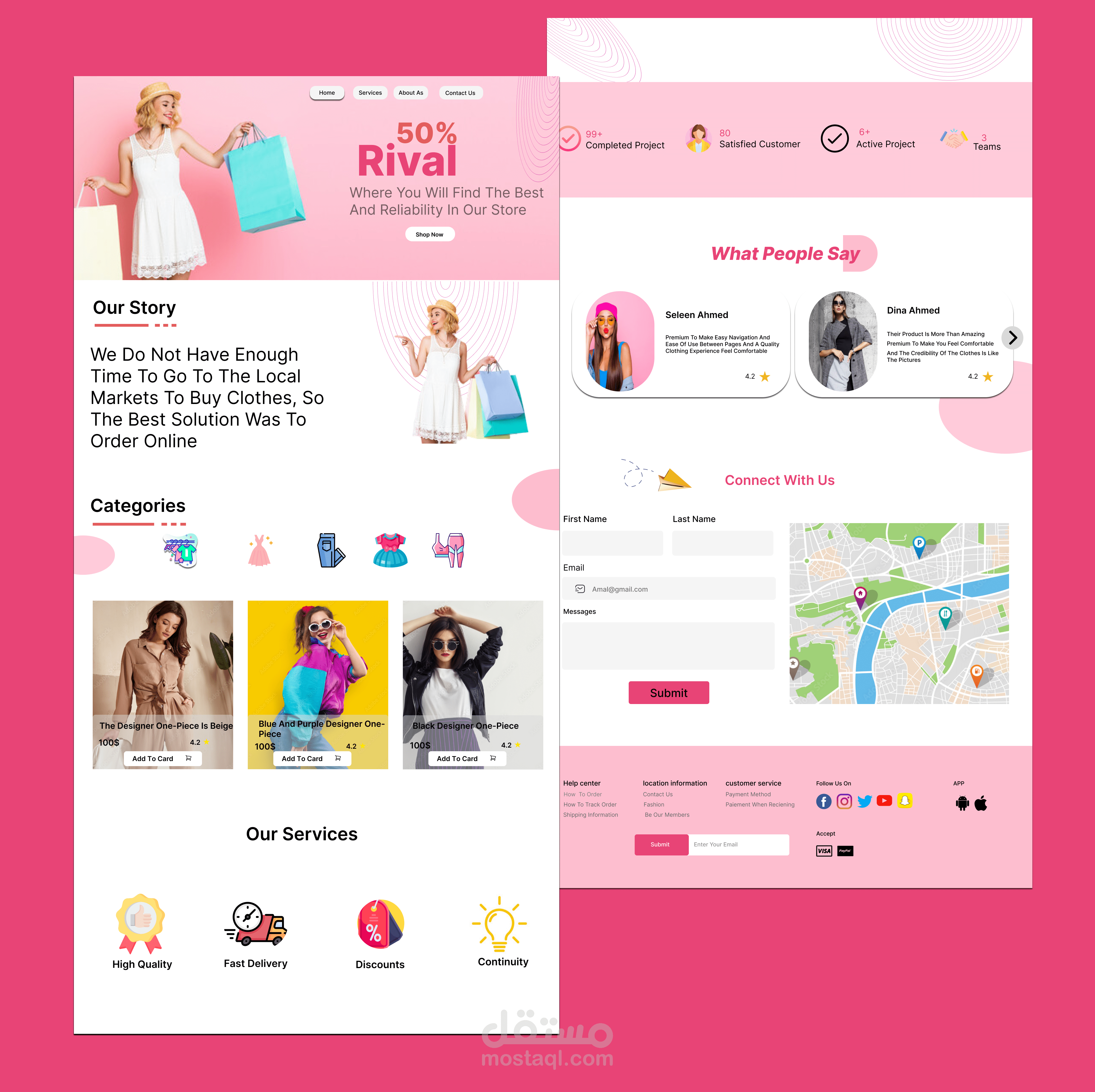 landing page store clothes