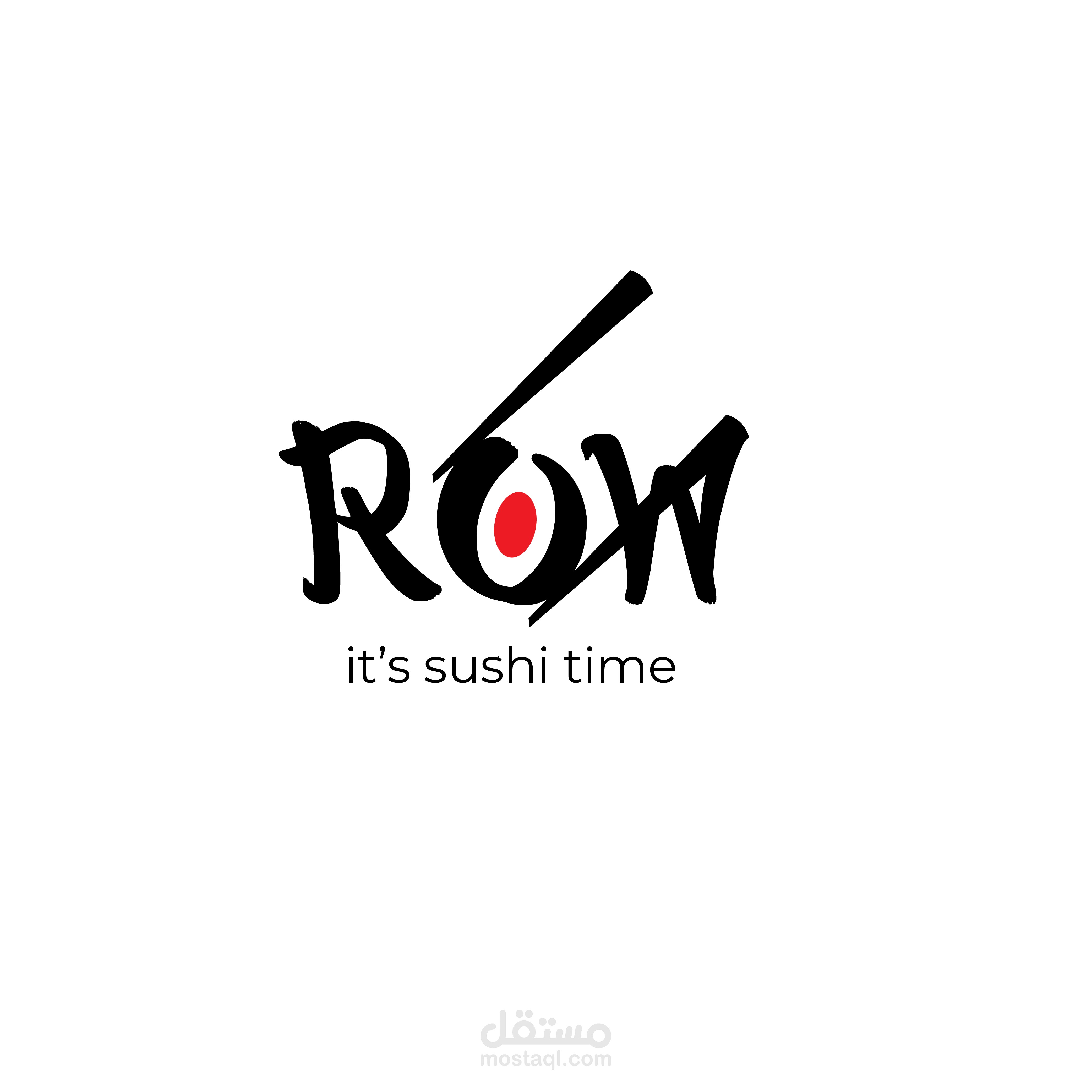 تصميم شعار لبراند سوشي اسمه row