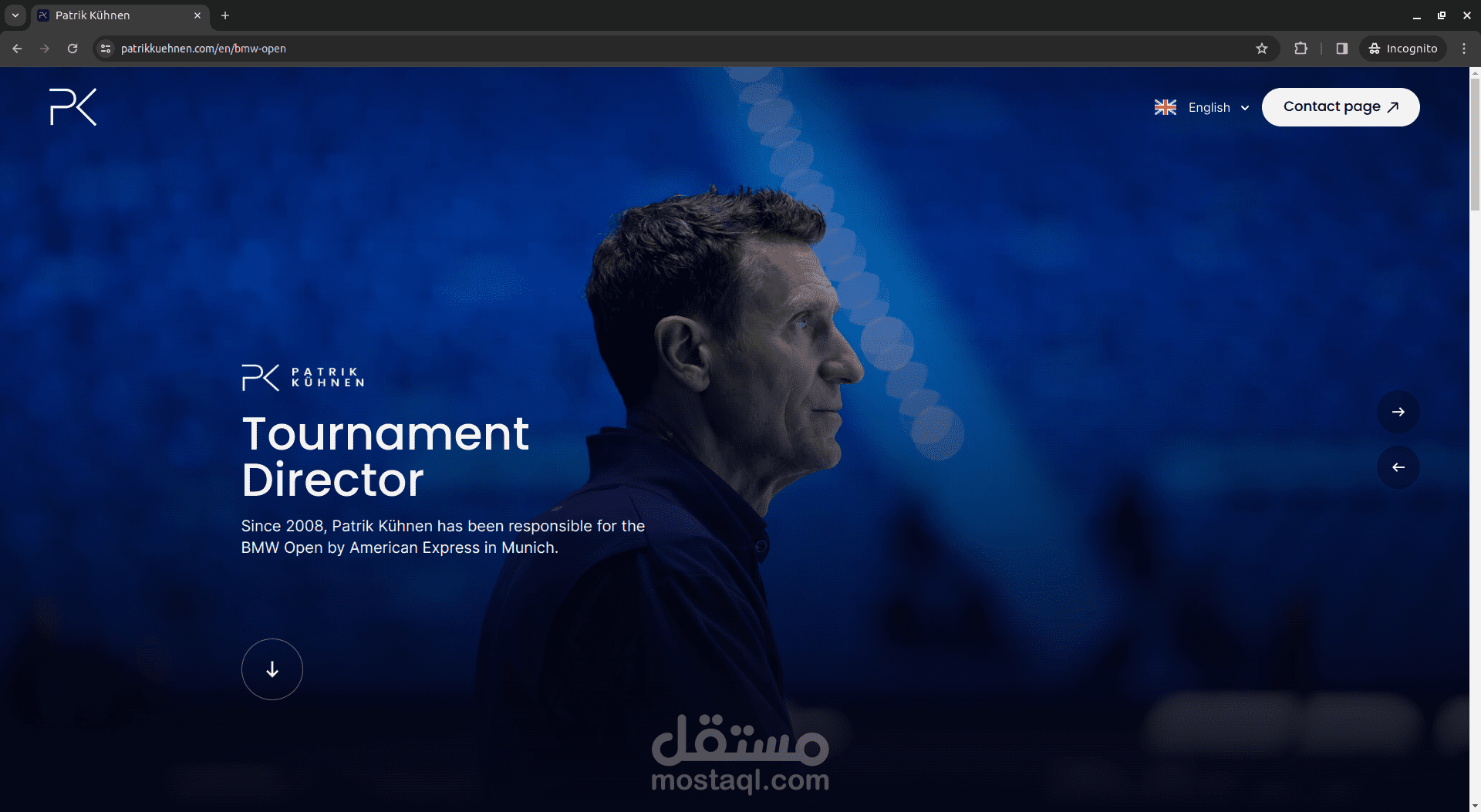 تطوير موقع للاعب التنس Patrik Kühnen