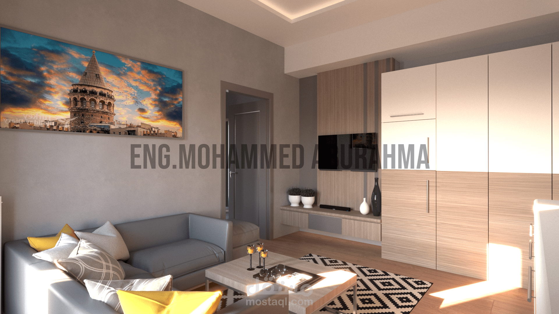 تصميم شقة فندية بنمط مودرن بسيط في اسطنبول