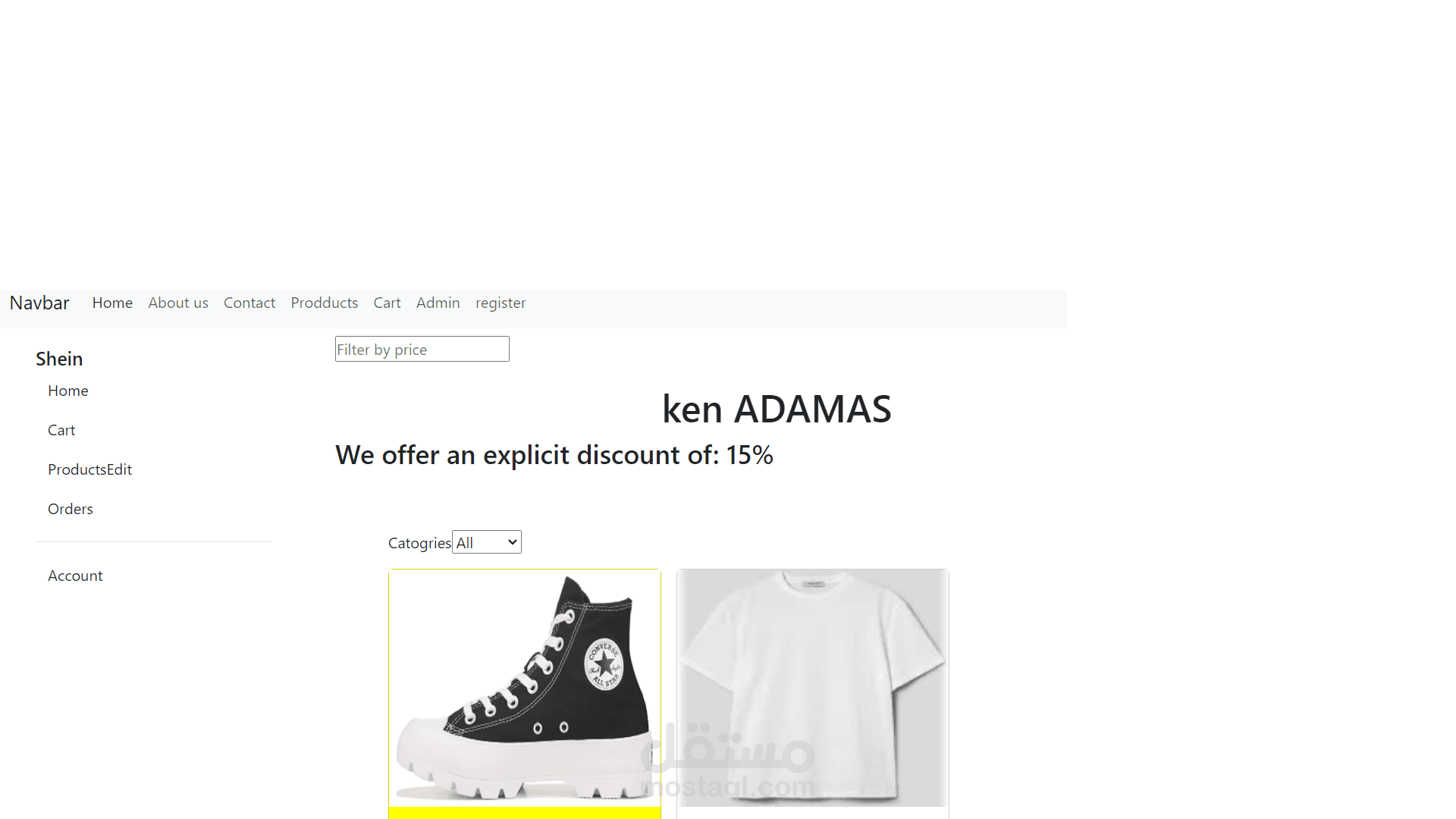 ecommerce web with angular and api