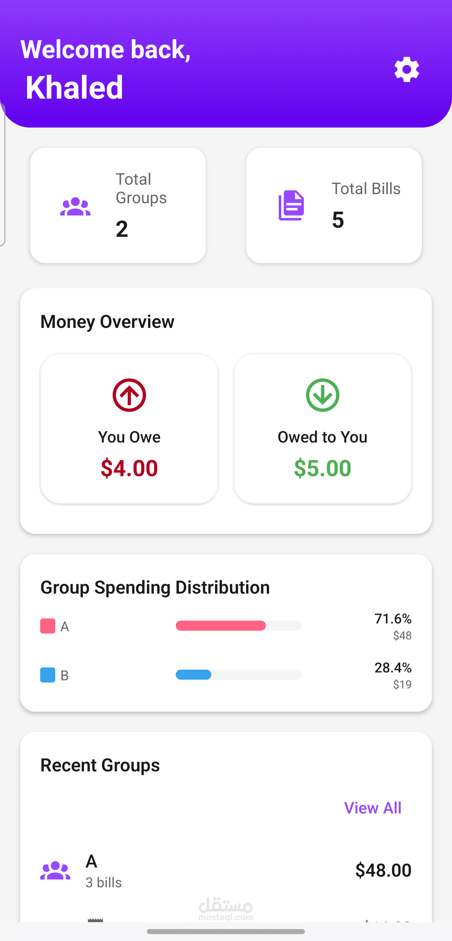 تطبيق مشاركة المصروف