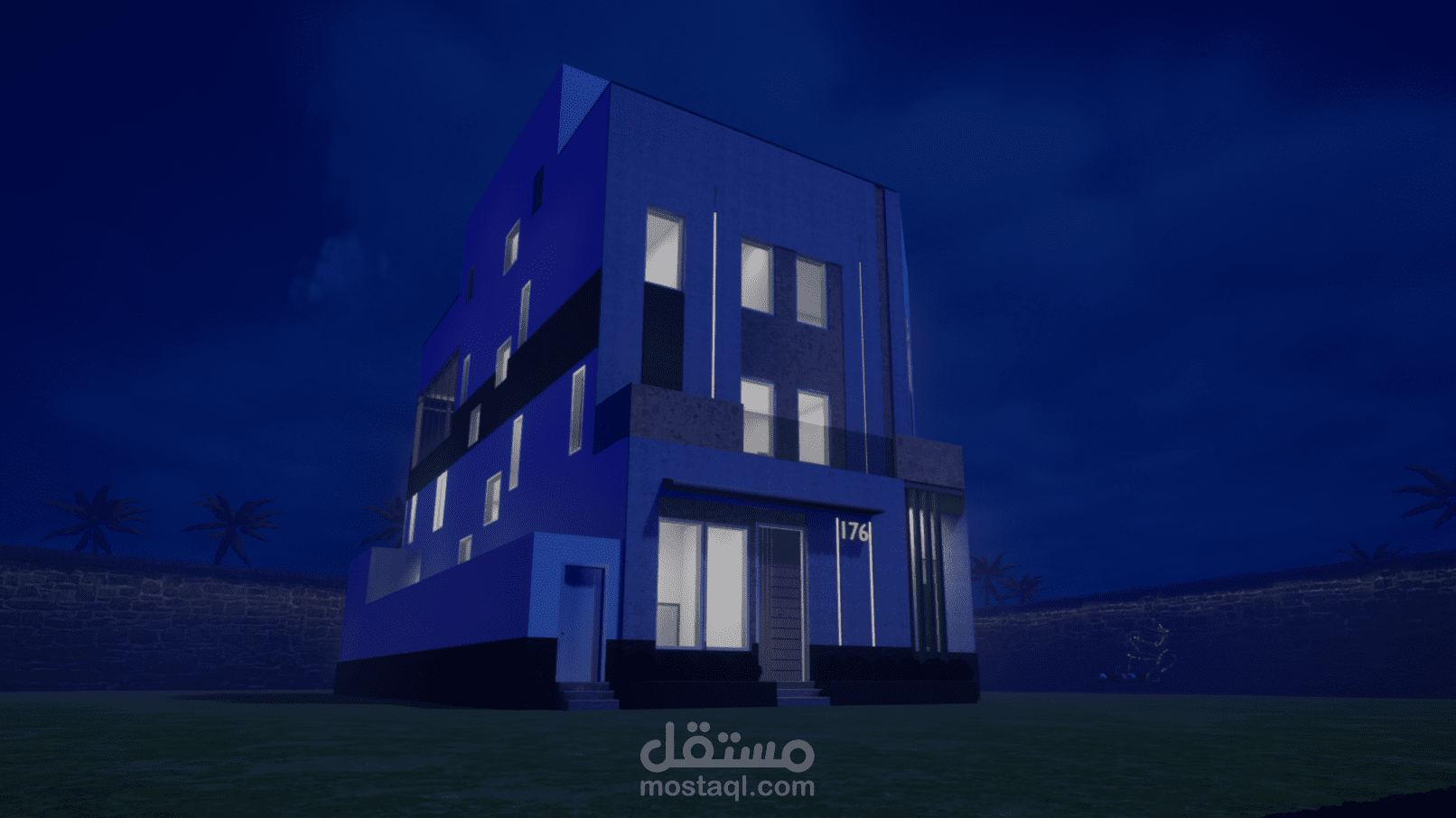 فيلا مع تصميم داخلي