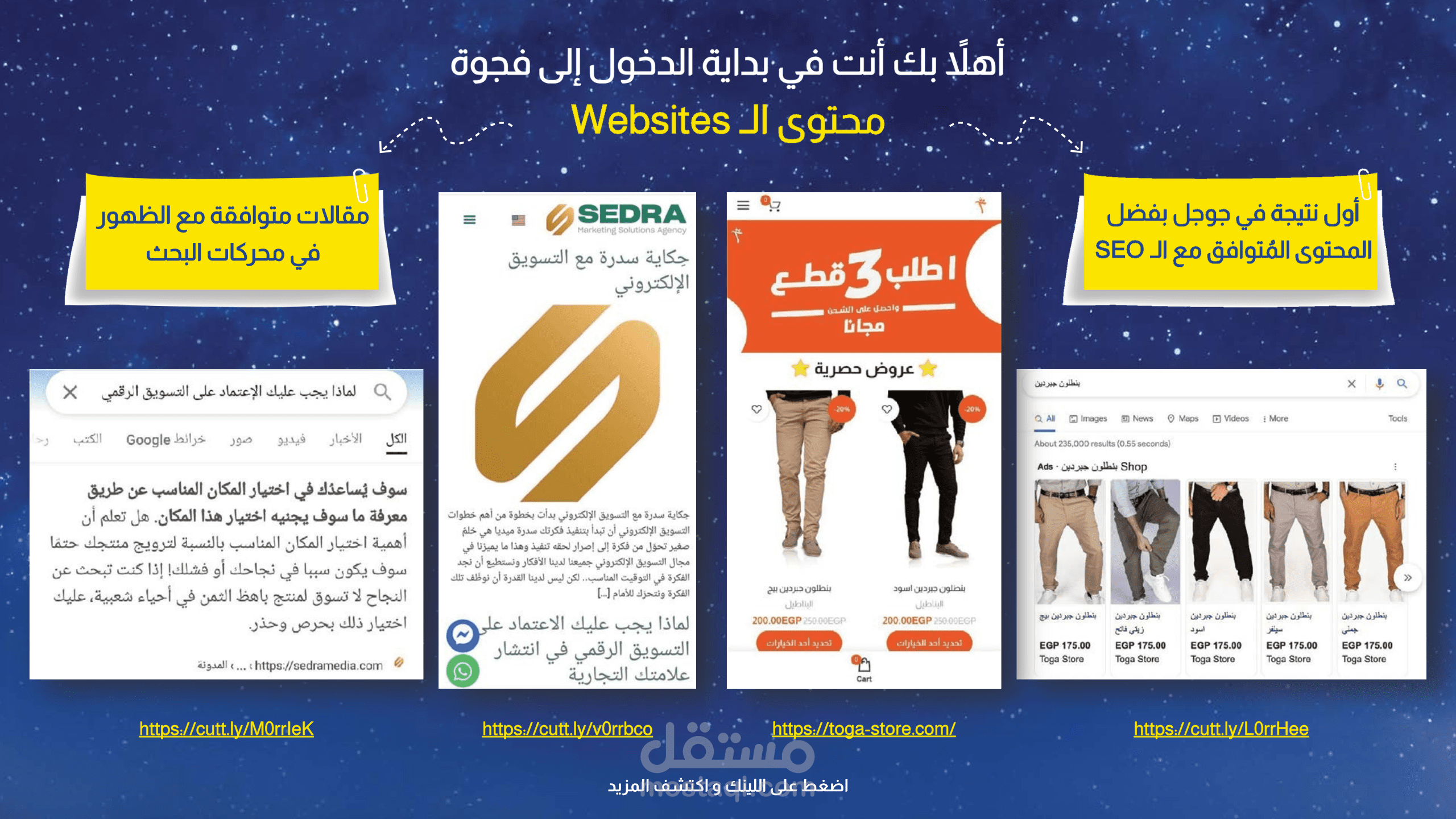 المواقع الإلكترونية وخدمات الظهور في محركات البحث