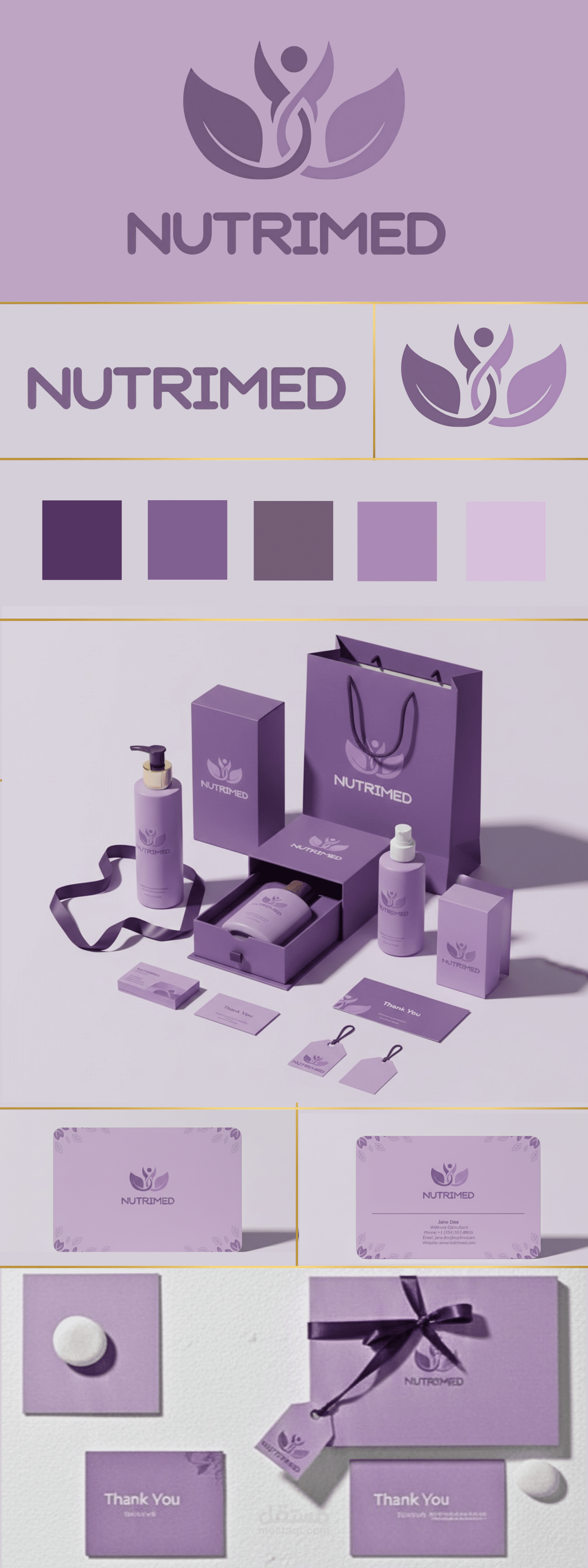 تصميم هوية بصرية طبية بلمسة أنثوية (Nutrimed)