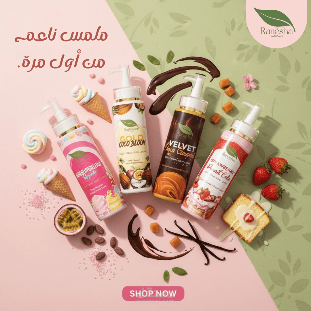 تصميمات وسائل التواصل الإجتماعي لعلامة العناية الطبيعية Ranèsha Naturals