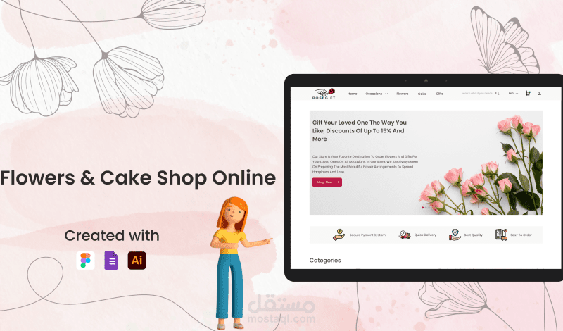 دراسة حالة لمتجر الكتروني لبيع الورود و الكيك و الهدايا