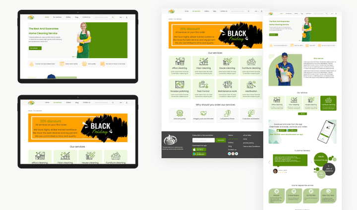 موقع الكتروني لخدمات التنظيف