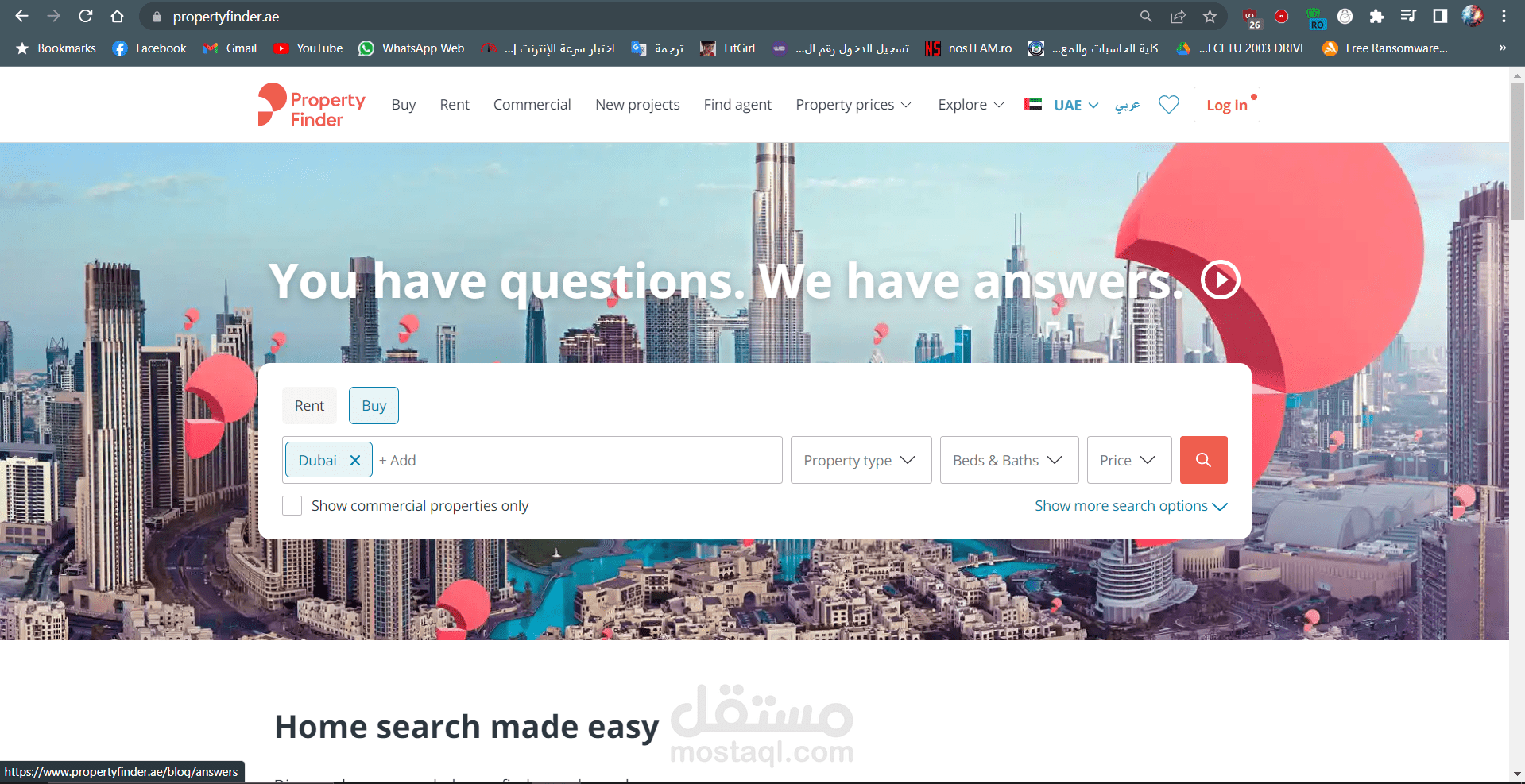 إستخراج بيانات العقارات من ProbertyFinder.ae