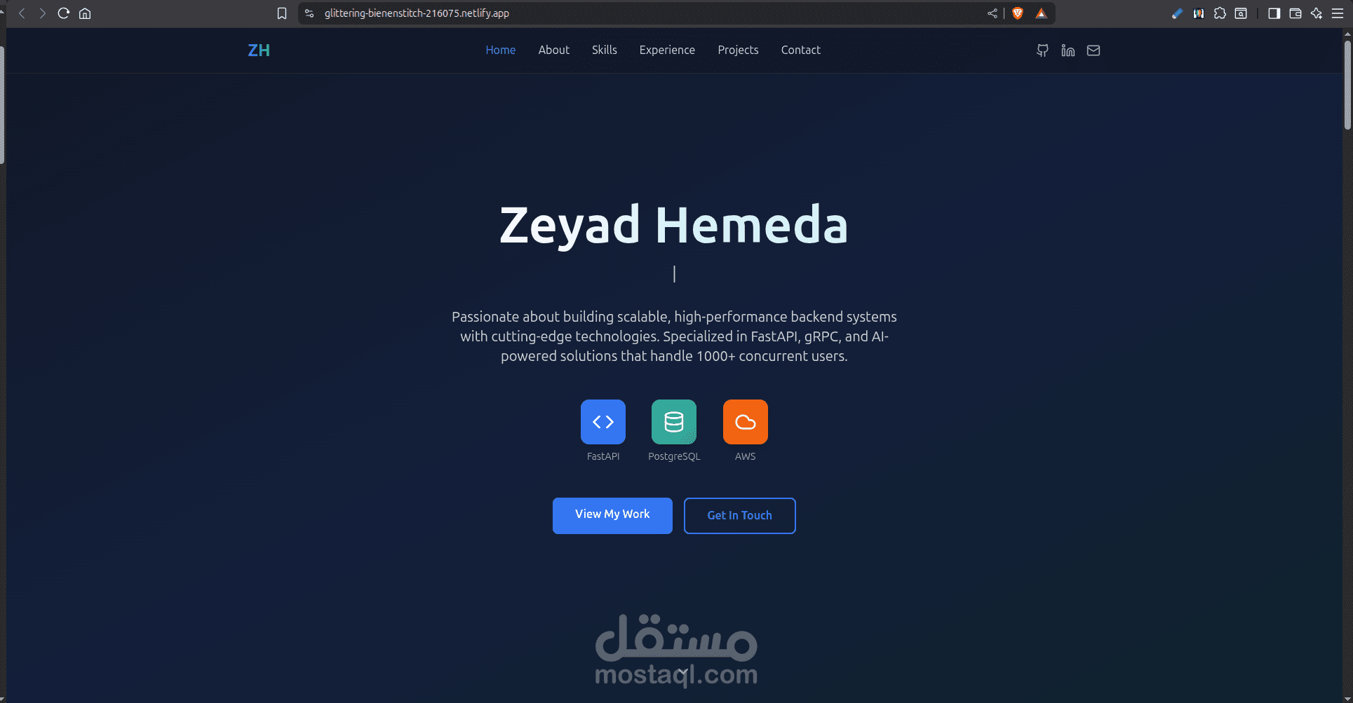 موقعي الشخصي – Zeyad Hemeda Portfolio