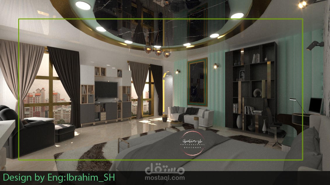 بعض نماذج اعمالي في التصميم الداخلي بتقنية المودرن كلاسيك