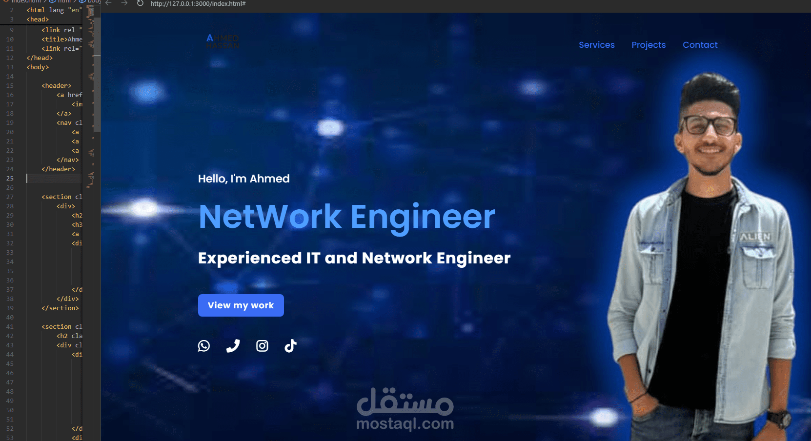 صفحة بروفايل شخصية – HTML & CSS