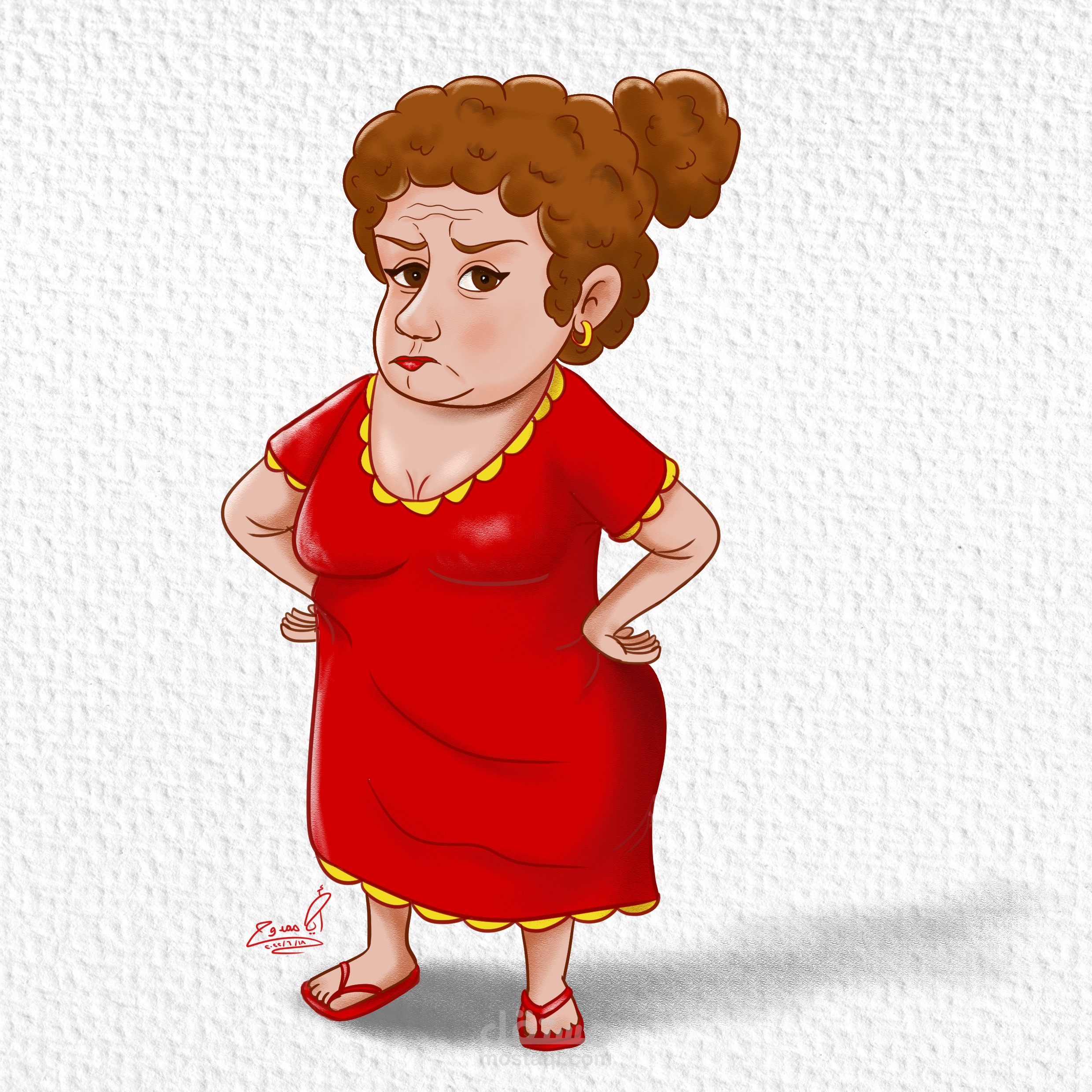 شخصية كرتونية لأمرأة اسميتها الست فوزية الشريرة ام قلب طيب ^_^