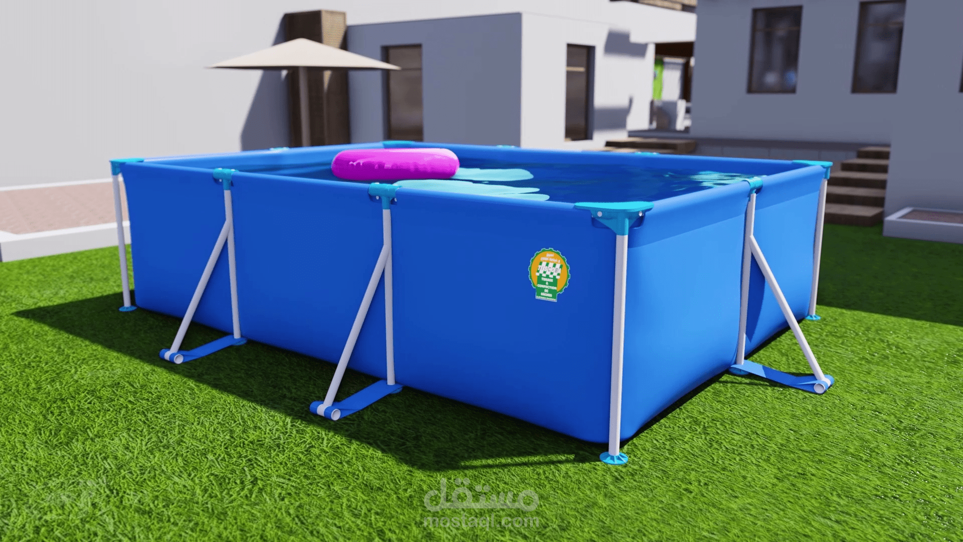 إشهار 3D  كامل لمسبح بيتي متنقل | SARL TISCOBA