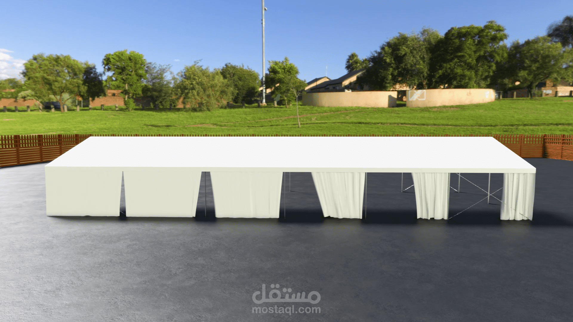 فيديو 3D توضيحي لطريقة تركيب خيمة بحجم كبير متنقل | SARL TISCOBA