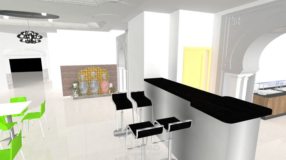 إظهار معماري لمطعم في ماليزيا مع التصميم الداخلي ( ديكور )