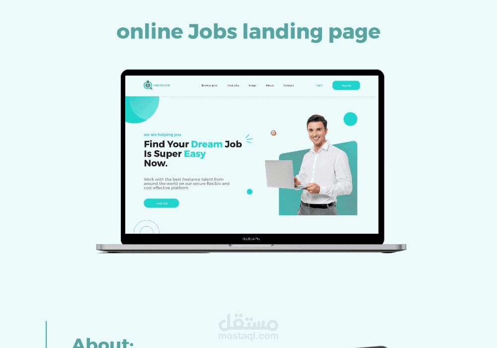 تصميم صفحة هبوط   UX/UI | موقع للبحث عن العمل