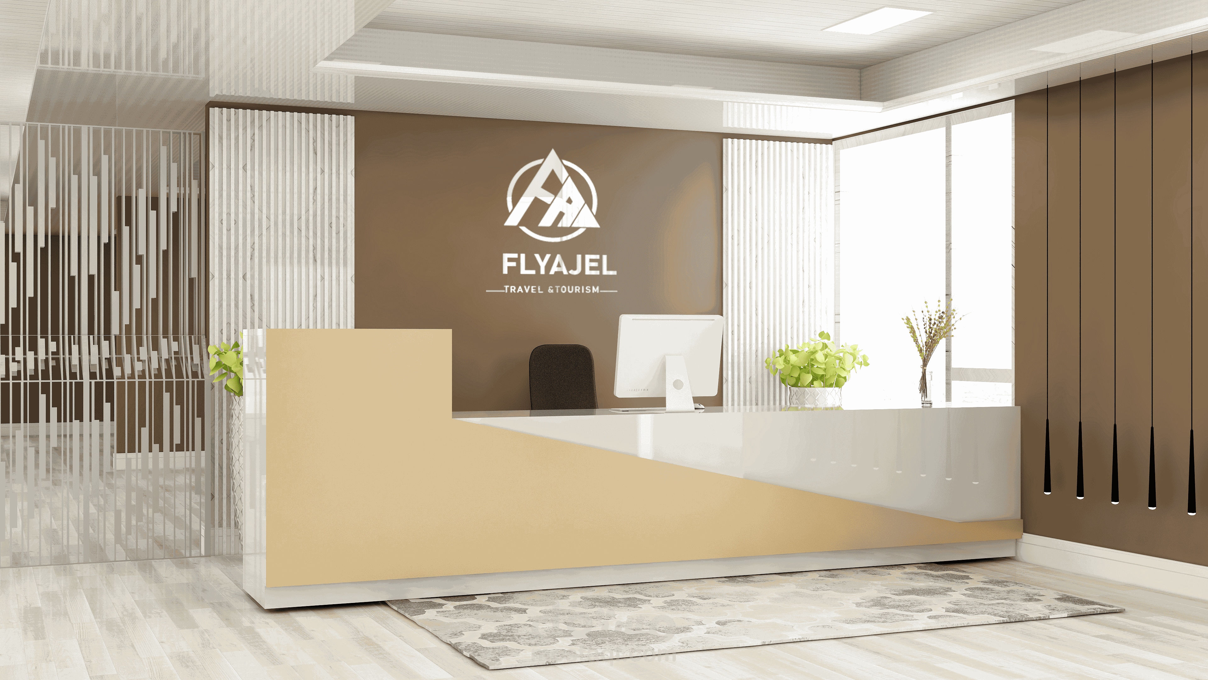 تصميم شعار شركة عاجل الأعمال للسياحة والسفر