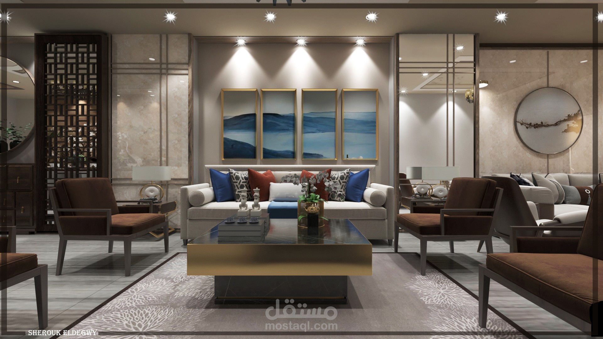 تصميم داخلي لشقه سكنيه بمدينه نصر