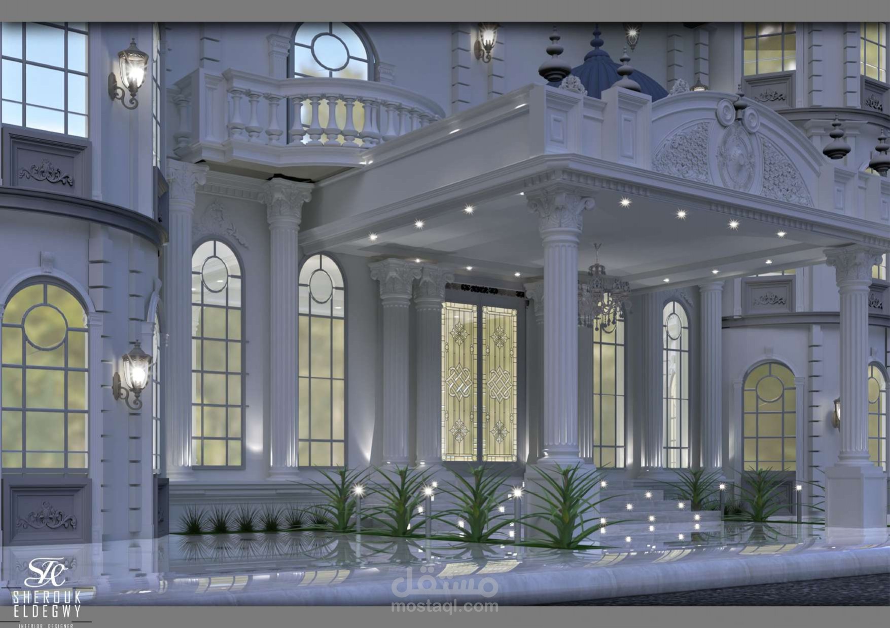 تصميم واجهه فيلا كلاسيك بالهرم مصر