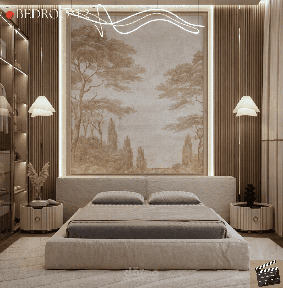 تصميم غرفه نوم علي طراز النيو كلاسيك