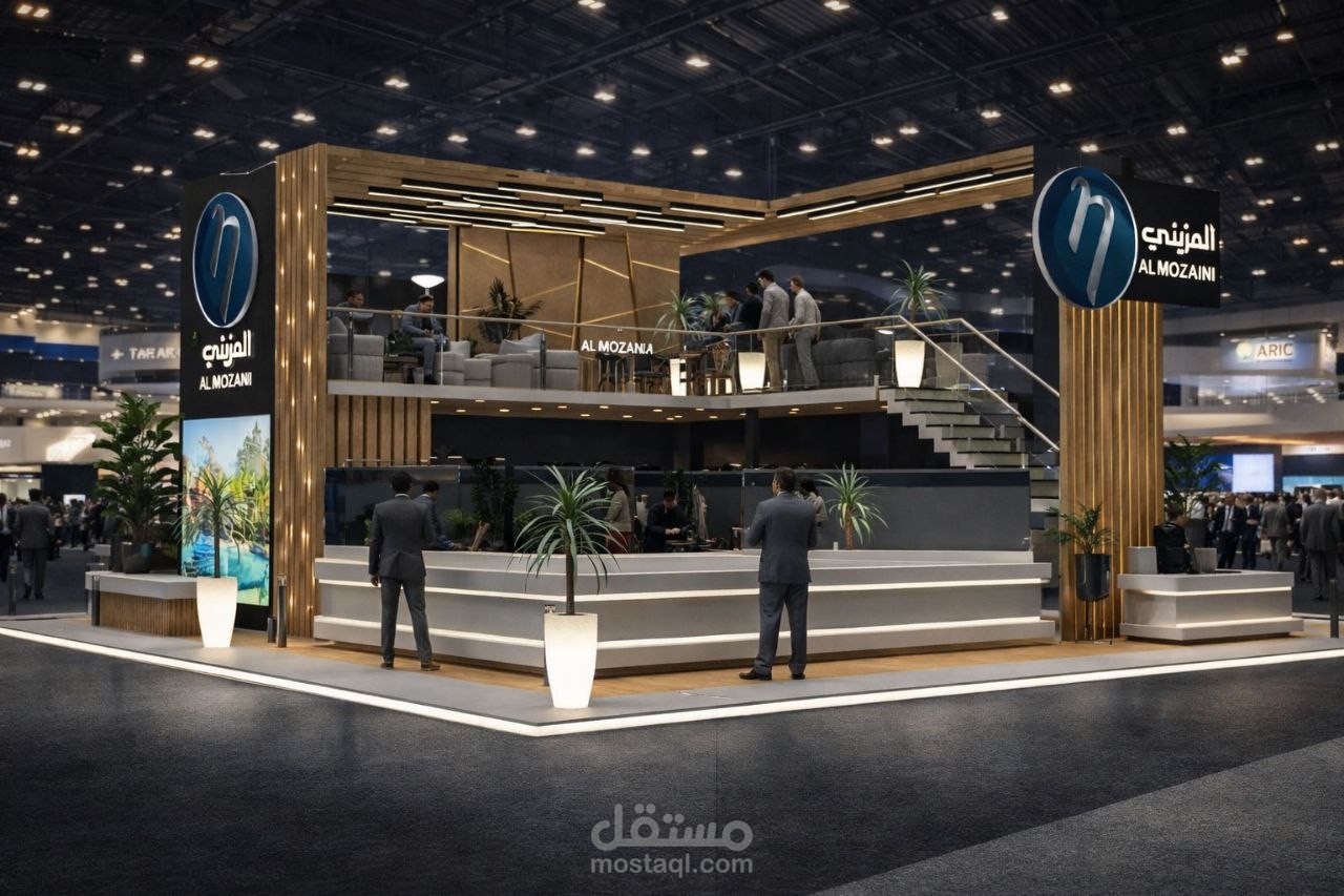 تصميم بوث لشركه المزيني