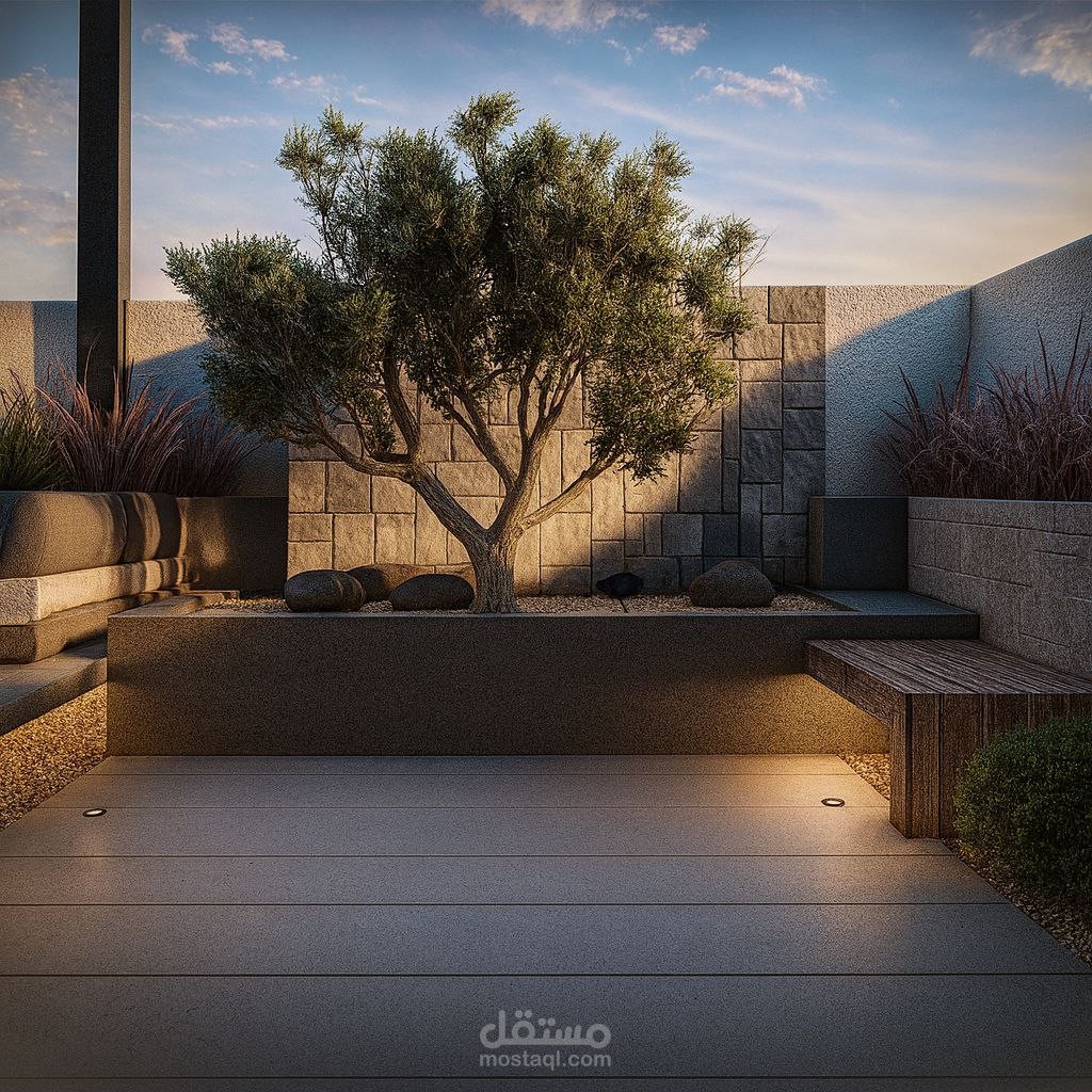 تصميم لاندسكيب لرووف فيلا سكنيه