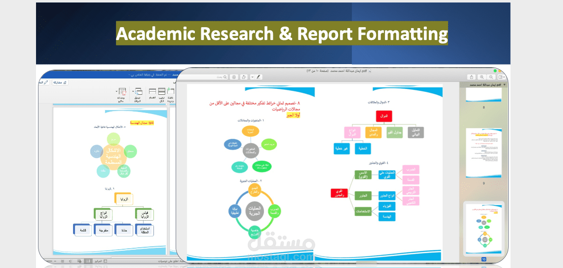تنسيق وإعداد مذكرات تعليمية وخرائط ذهنية احترافية (مادة الرياضيات كمثال)