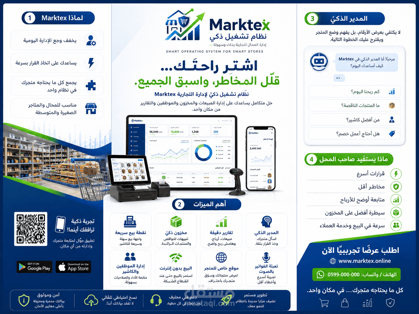 منصة marktex لادارة المطاعم والمحال التجارية