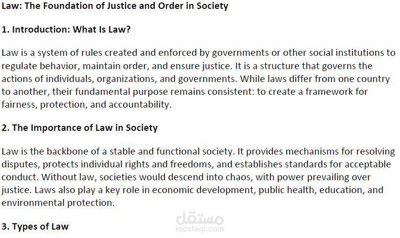 Law: The Foundation of Justice and Order in Society