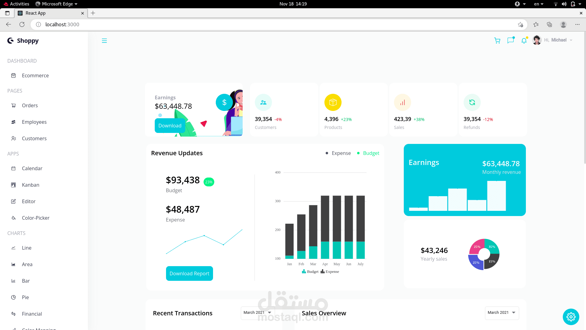 تطوير المواقع باستخدام React